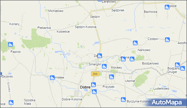 mapa Dęby gmina Dobre, Dęby gmina Dobre na mapie Targeo