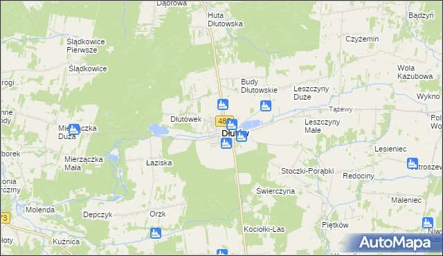 mapa Dłutów, Dłutów na mapie Targeo