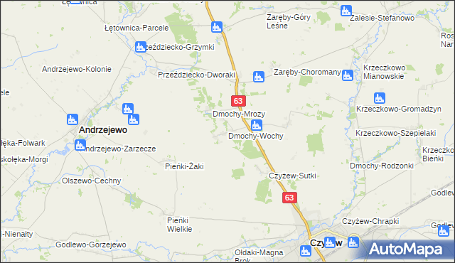mapa Dmochy-Wochy, Dmochy-Wochy na mapie Targeo
