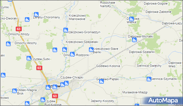 mapa Dmochy-Wypychy, Dmochy-Wypychy na mapie Targeo