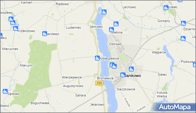 mapa Dobieszewice, Dobieszewice na mapie Targeo