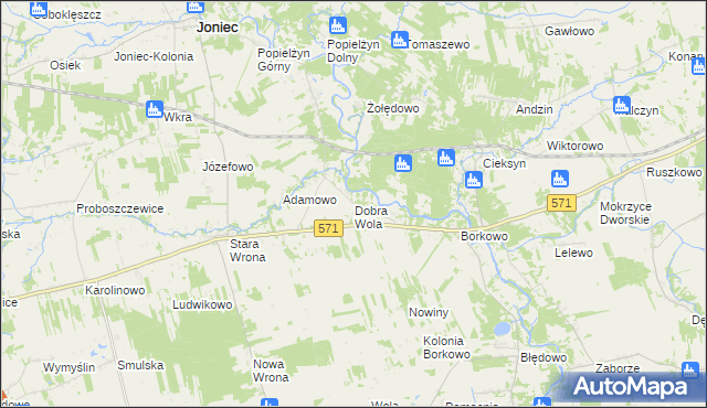 mapa Dobra Wola gmina Nasielsk, Dobra Wola gmina Nasielsk na mapie Targeo