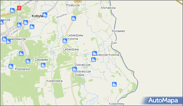 mapa Dobratycze-Kolonia, Dobratycze-Kolonia na mapie Targeo