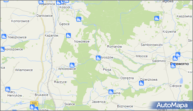 mapa Dobroszów gmina Przeworno, Dobroszów gmina Przeworno na mapie Targeo