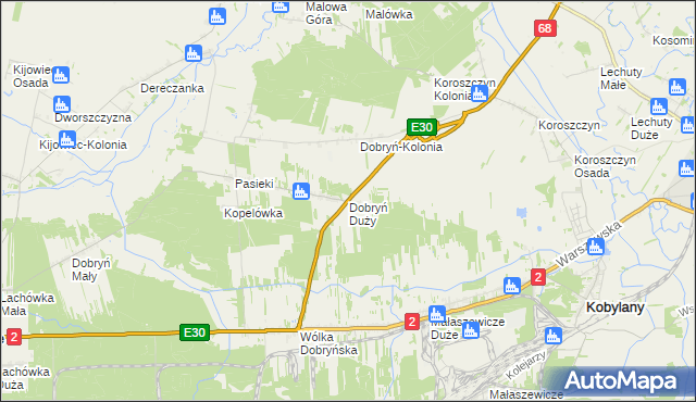 mapa Dobryń Duży, Dobryń Duży na mapie Targeo