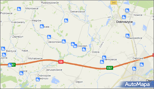 mapa Dobrzeń, Dobrzeń na mapie Targeo