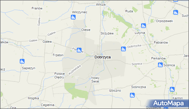 mapa Dobrzyca powiat pleszewski, Dobrzyca powiat pleszewski na mapie Targeo