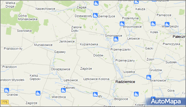 mapa Dodów, Dodów na mapie Targeo