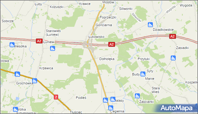 mapa Dołhołęka, Dołhołęka na mapie Targeo