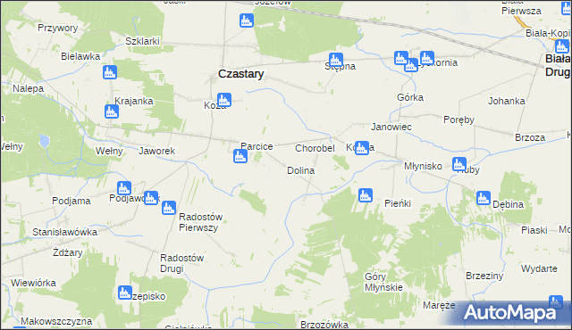 mapa Dolina gmina Czastary, Dolina gmina Czastary na mapie Targeo
