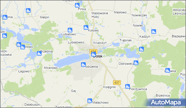 mapa Dolsk powiat śremski, Dolsk powiat śremski na mapie Targeo