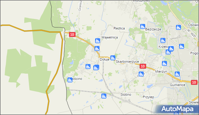 mapa Dołuje, Dołuje na mapie Targeo