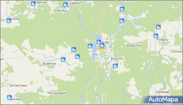 mapa Doły gmina Polanów, Doły gmina Polanów na mapie Targeo