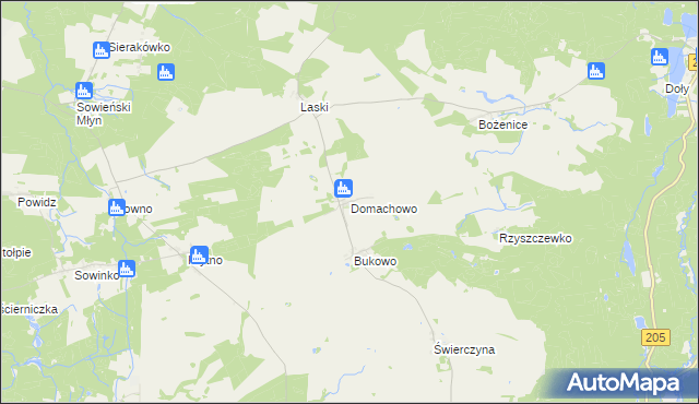 mapa Domachowo gmina Polanów, Domachowo gmina Polanów na mapie Targeo