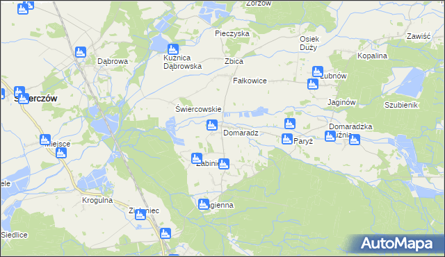 mapa Domaradz gmina Pokój, Domaradz gmina Pokój na mapie Targeo