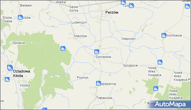 mapa Domasłów, Domasłów na mapie Targeo