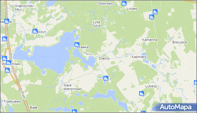 mapa Drężno, Drężno na mapie Targeo