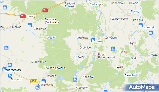mapa Drobnice, Drobnice na mapie Targeo