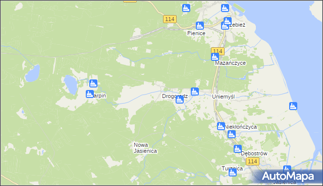 mapa Drogoradz, Drogoradz na mapie Targeo