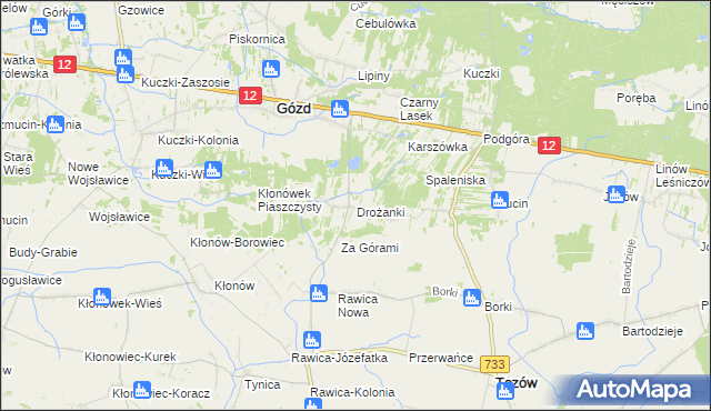 mapa Drożanki, Drożanki na mapie Targeo
