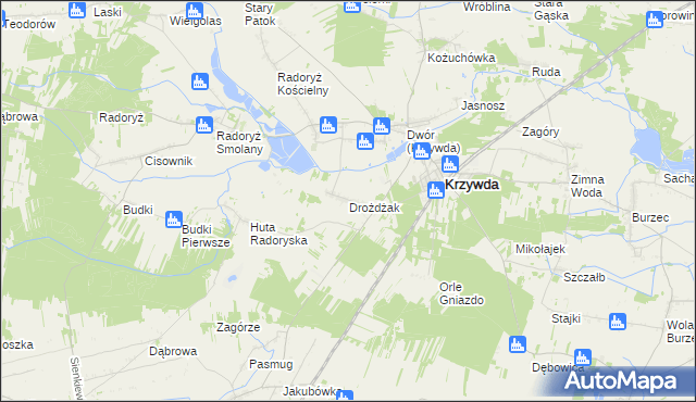 mapa Drożdżak, Drożdżak na mapie Targeo