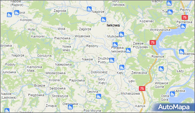mapa Drużków Pusty, Drużków Pusty na mapie Targeo