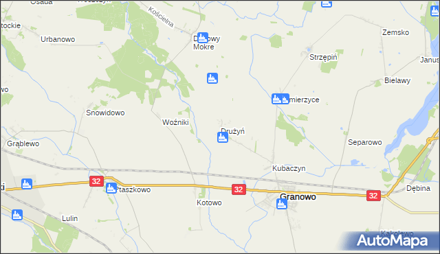 mapa Drużyń, Drużyń na mapie Targeo