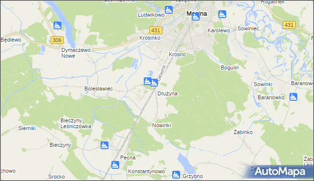 mapa Drużyna, Drużyna na mapie Targeo
