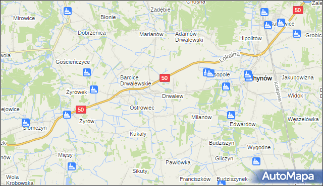 mapa Drwalew gmina Chynów, Drwalew gmina Chynów na mapie Targeo