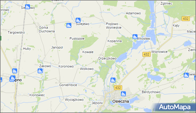 mapa Drzeczkowo, Drzeczkowo na mapie Targeo