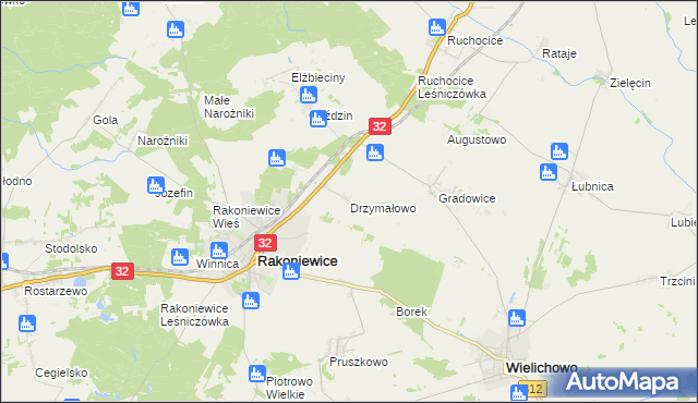 mapa Drzymałowo, Drzymałowo na mapie Targeo