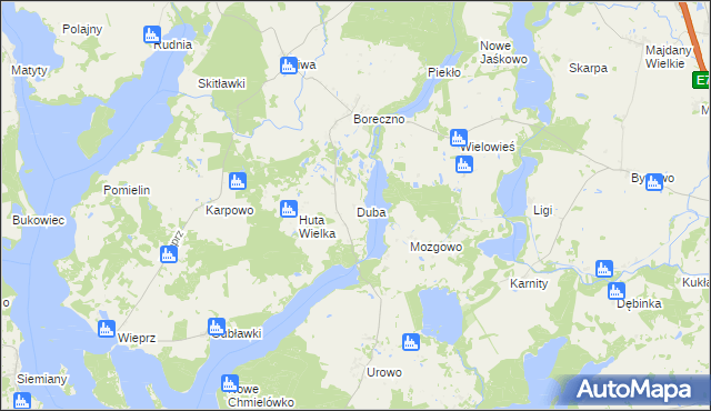 mapa Duba, Duba na mapie Targeo