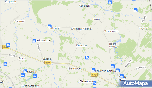 mapa Dubaśno, Dubaśno na mapie Targeo
