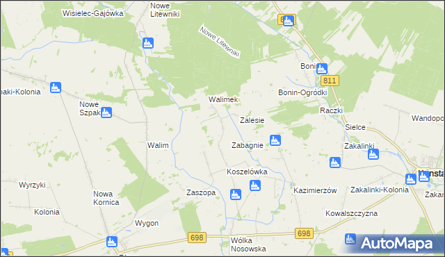 mapa Dubicze gmina Stara Kornica, Dubicze gmina Stara Kornica na mapie Targeo