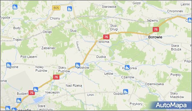mapa Dudka gmina Borowie, Dudka gmina Borowie na mapie Targeo