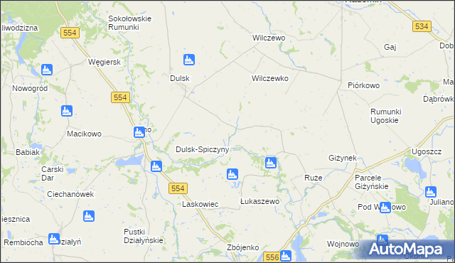 mapa Dulsk-Frankowo, Dulsk-Frankowo na mapie Targeo