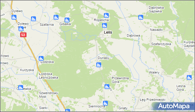 mapa Durlasy, Durlasy na mapie Targeo