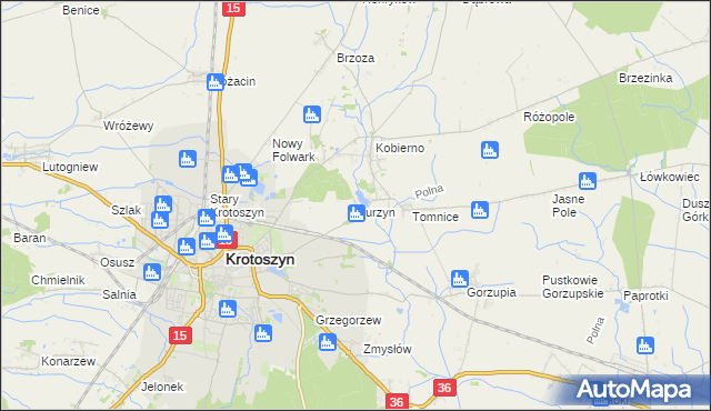 mapa Durzyn, Durzyn na mapie Targeo
