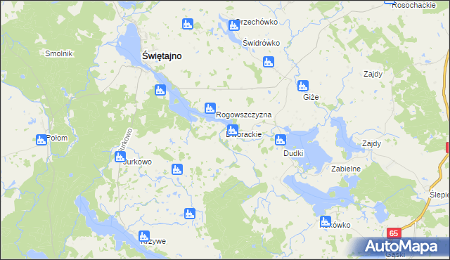 mapa Dworackie, Dworackie na mapie Targeo