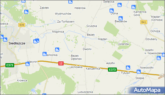 mapa Dworki gmina Siedliszcze, Dworki gmina Siedliszcze na mapie Targeo