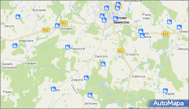 mapa Dwórzno gmina Górowo Iławeckie, Dwórzno gmina Górowo Iławeckie na mapie Targeo