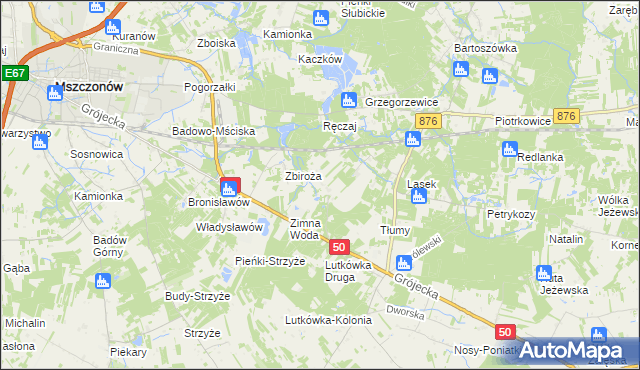 mapa Dwórzno gmina Mszczonów, Dwórzno gmina Mszczonów na mapie Targeo