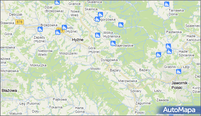 mapa Dylągówka, Dylągówka na mapie Targeo
