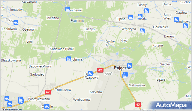 mapa Dylów Szlachecki, Dylów Szlachecki na mapie Targeo