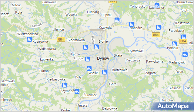 mapa Dynów, Dynów na mapie Targeo