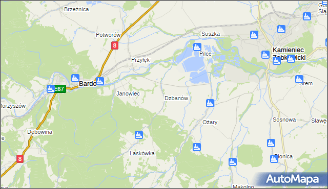 mapa Dzbanów, Dzbanów na mapie Targeo