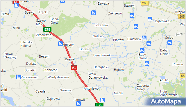 mapa Dziankówek, Dziankówek na mapie Targeo