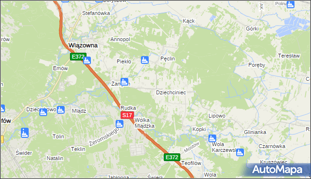 mapa Dziechciniec, Dziechciniec na mapie Targeo