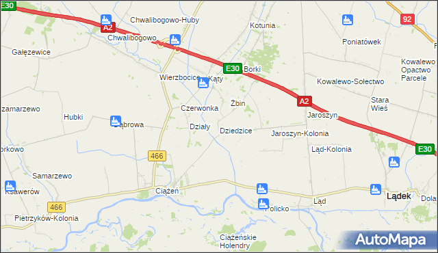 mapa Dziedzice gmina Lądek, Dziedzice gmina Lądek na mapie Targeo