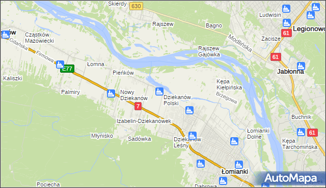 mapa Dziekanów Polski, Dziekanów Polski na mapie Targeo